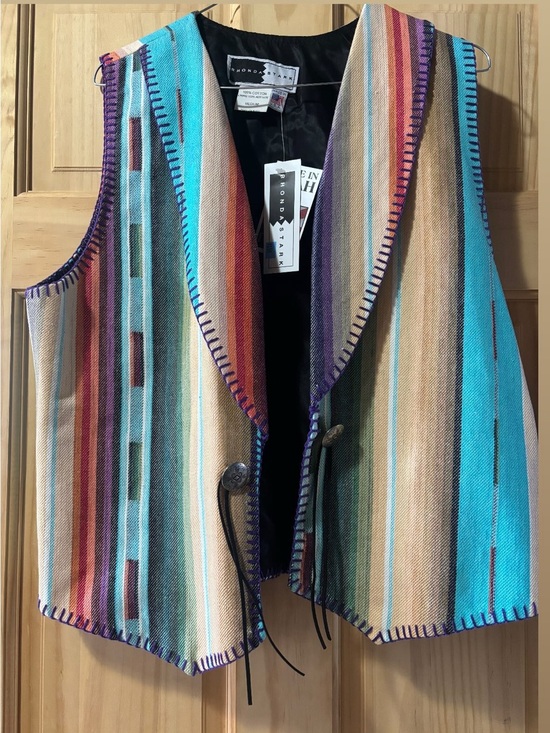 Rhonda Stark Jackets & Blazers - Women’s Serape Vest With Concho Buttons